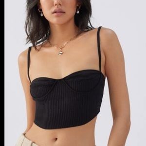 Urban outfitters black knit corset tank